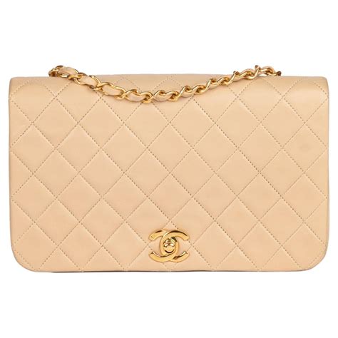 chanel light beige classic flap|Chanel vintage full flap.